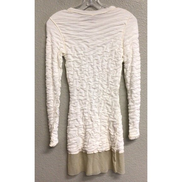 PETE COLLECTION Designer NWT Ruched Bodycon Mini Dress Ivory Size XS - Picture 8 of 9